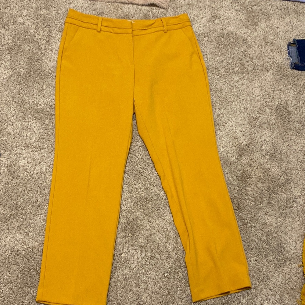 yellow wide leg pants
